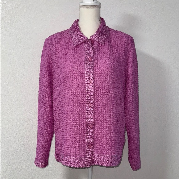 RAFAEL Lavender Textured Blouse - Picture 1 of 8
